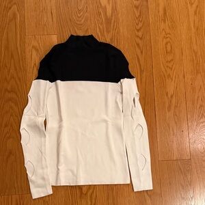 Chic Black and White Women's Turtleneck Sweater